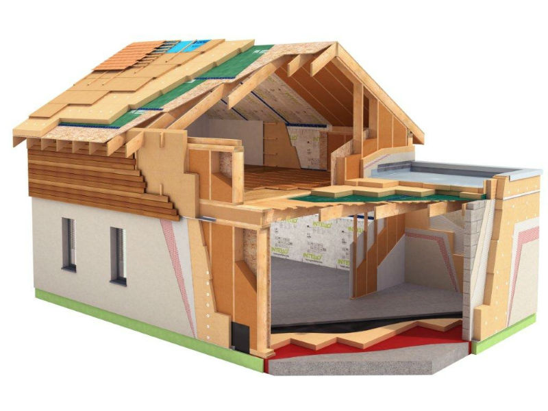 Схема утепления фасада деревянного дома